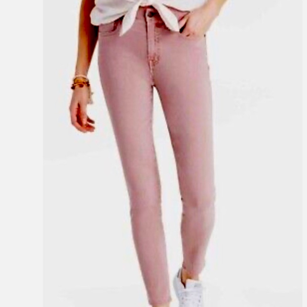 Madewell sz 26 9” high rise skinny crop in mauve
